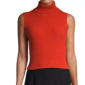 Michael Kors Cropped Sleeveless Turtleneck Sweater